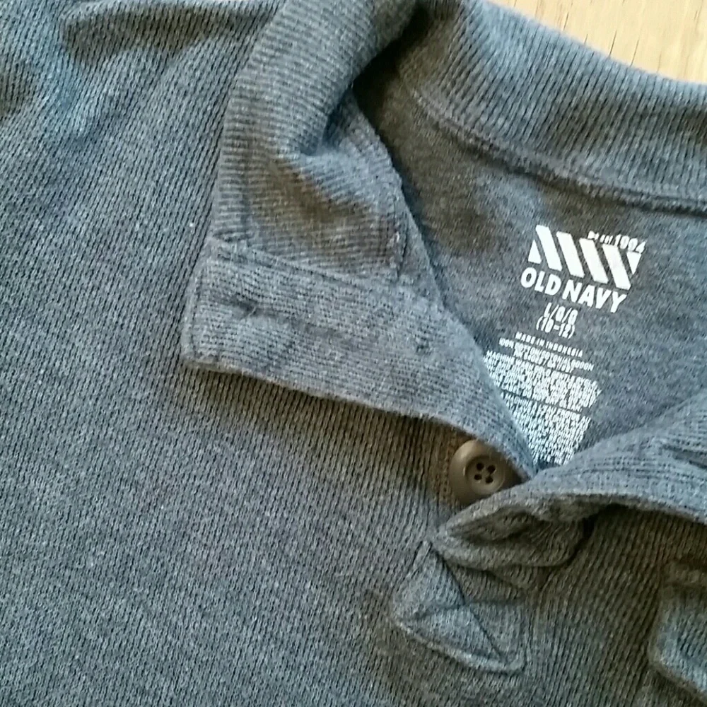 Old Navy Boys Grey Pullover Ribbed Top Size 10-12‎